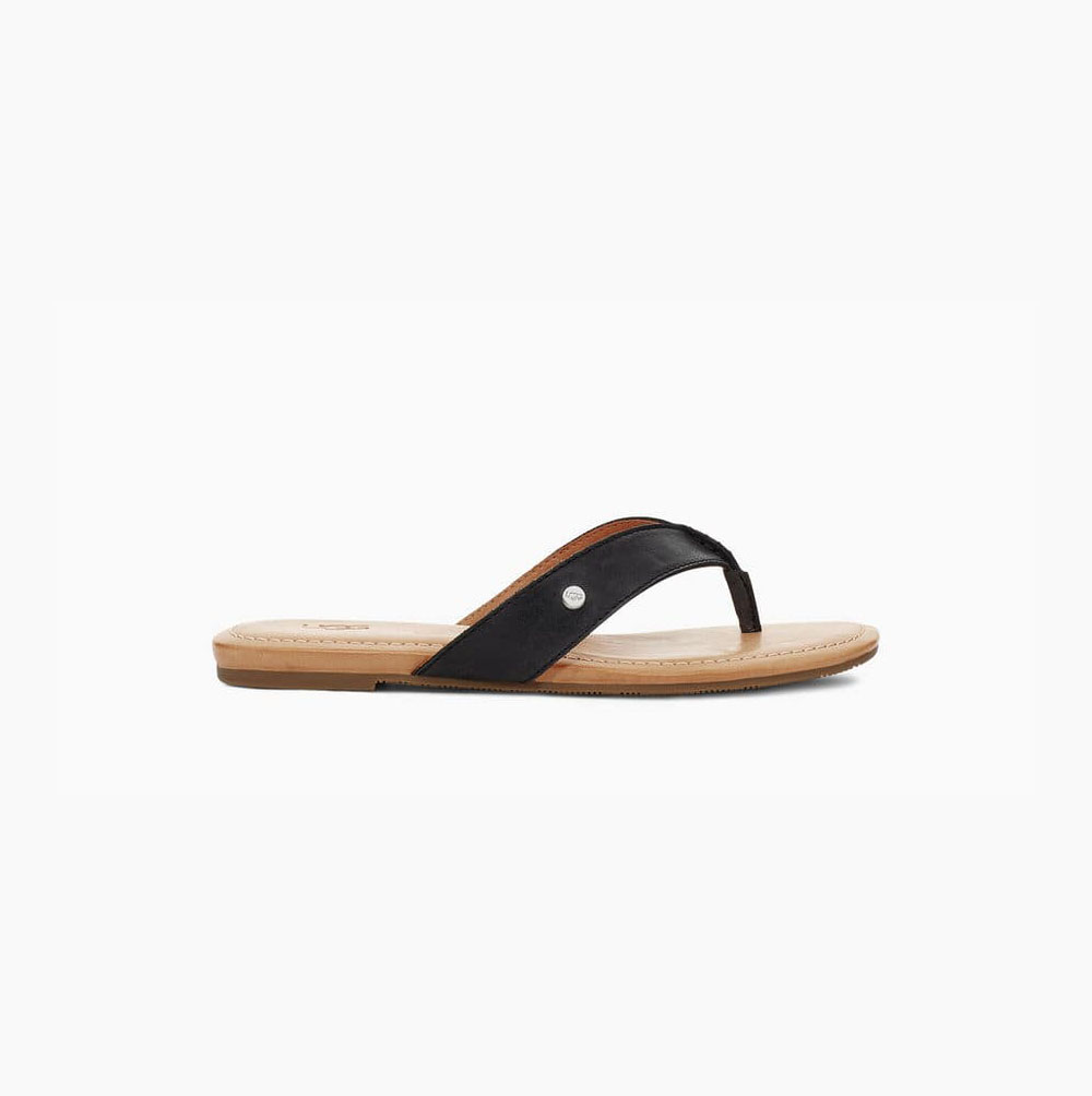 UGG Tuolumne Black Flip Flops for Women (COFX56209)